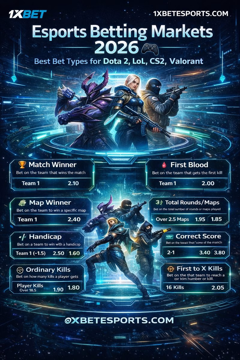Esports Betting Markets (2026) โ The Complete Guide to Bet Types