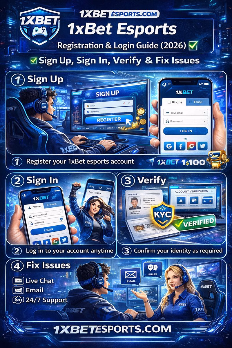 1xBet Esports Registration & Login (2026) ✅ Step-by-Step Sign Up & Sign In Guide